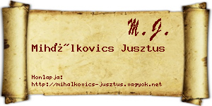 Mihálkovics Jusztus névjegykártya